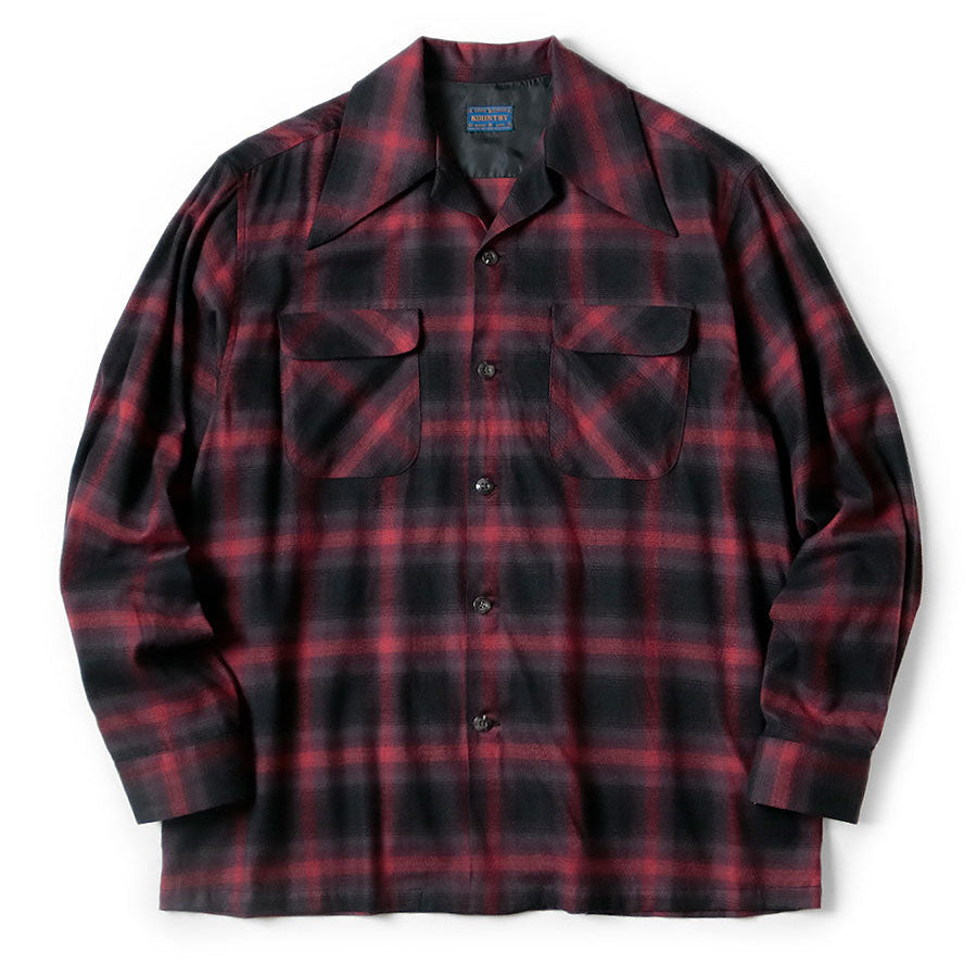 Kapital Cotton Rayon Shadow Check Wrangle Collar Board Shirt