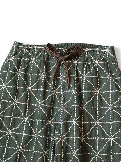 Kapital 8oz Color Denim Folk-Dojo Embroidery Easy Baggy Pants