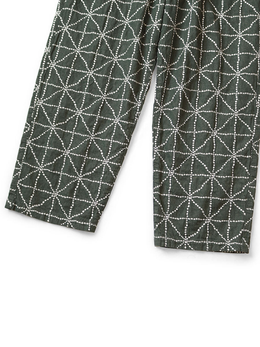 Kapital 8oz Color Denim Folk-Dojo Embroidery Easy Baggy Pants