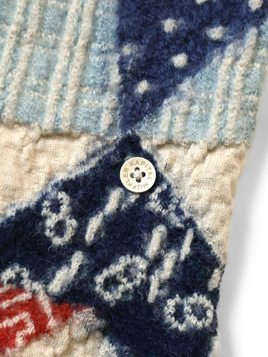 Kapital Felted Wool Indigo Happy Scarf