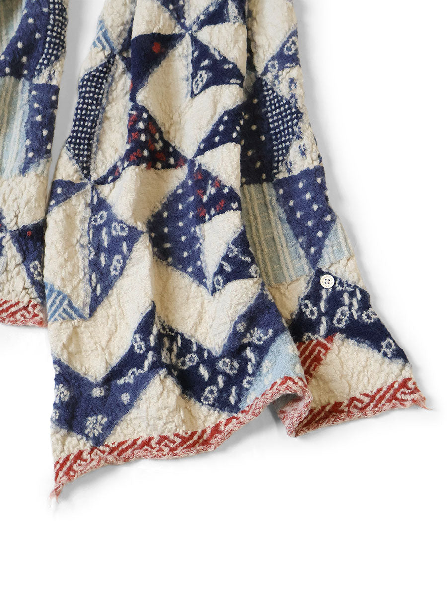 Kapital Felted Wool Indigo Happy Scarf