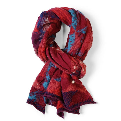 Kapital Felted Wool Indigo Happy Scarf