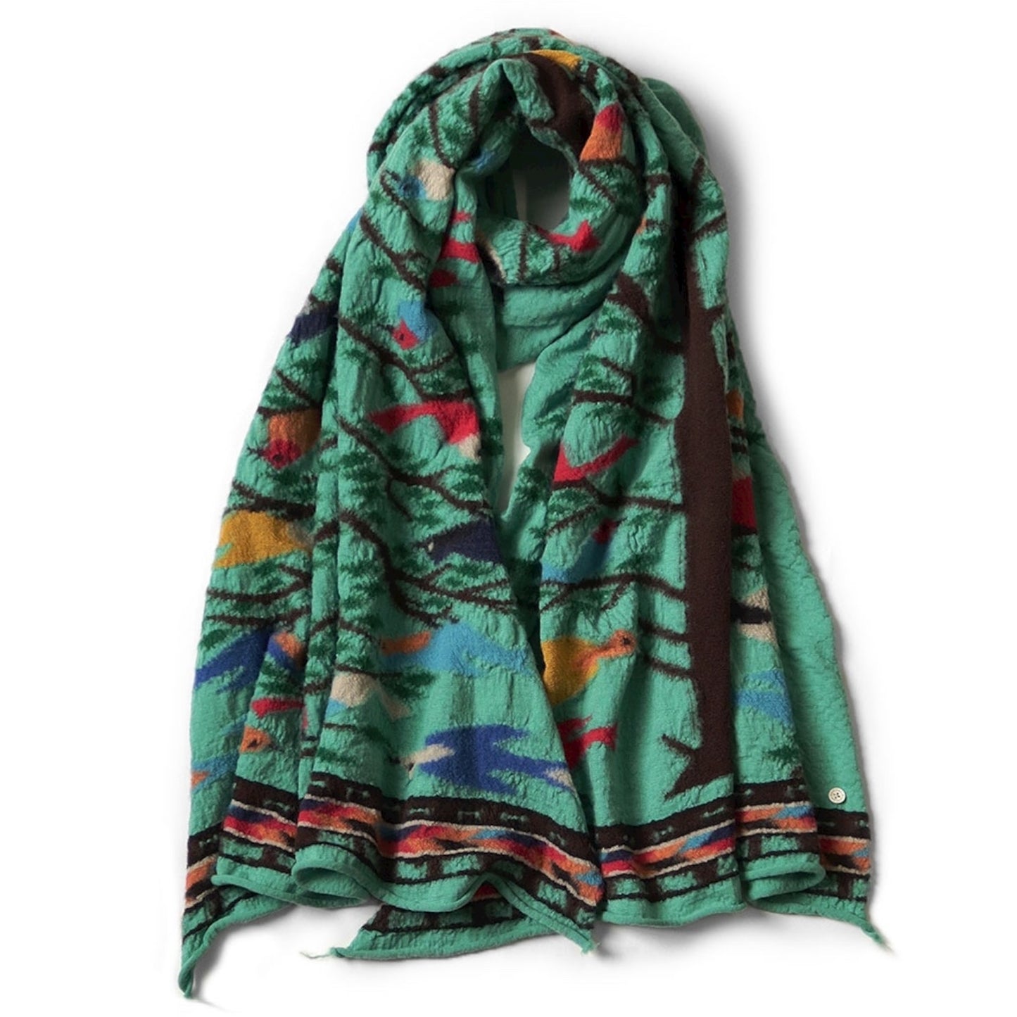 Kapital Felted Wool Bird Tree Scarf