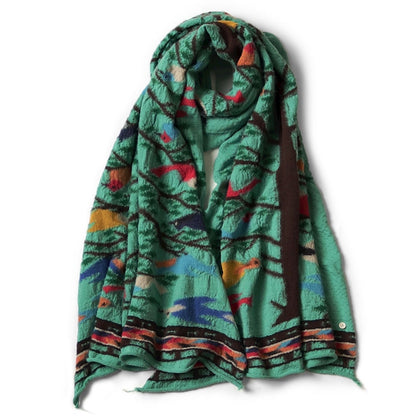 Kapital Felted Wool Bird Tree Scarf