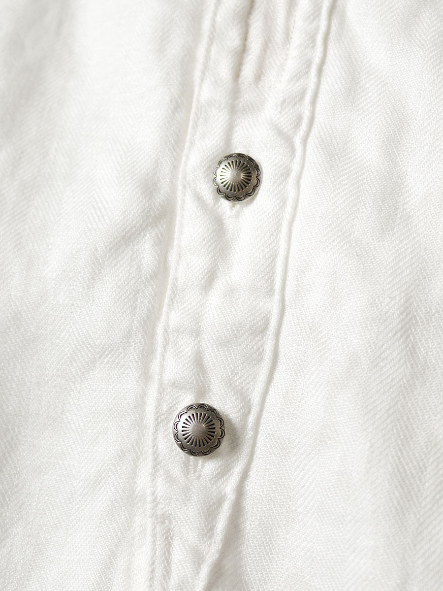 Kapital Gauze Linen Herringbone Stand Penny Shirt