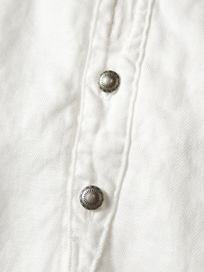 Kapital Gauze Linen Herringbone Stand Penny Shirt
