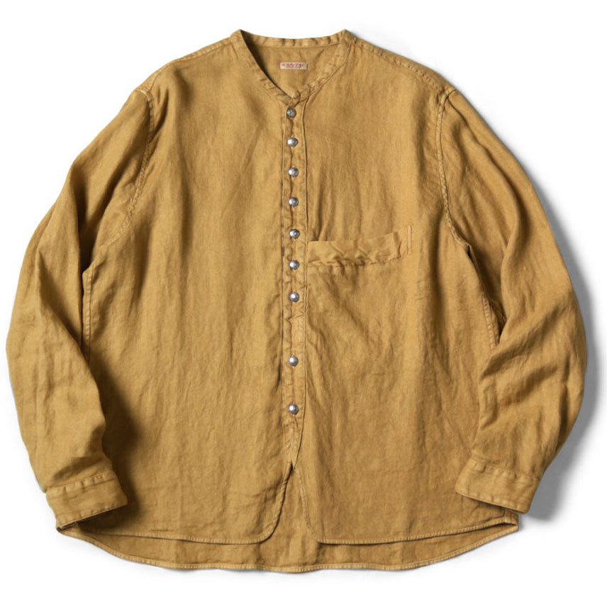Kapital Gauze Linen Herringbone Stand Penny Shirt