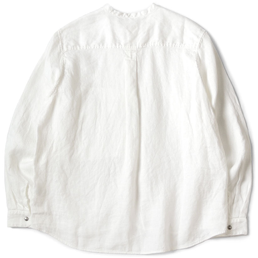 Kapital Gauze Linen Herringbone Stand Penny Shirt