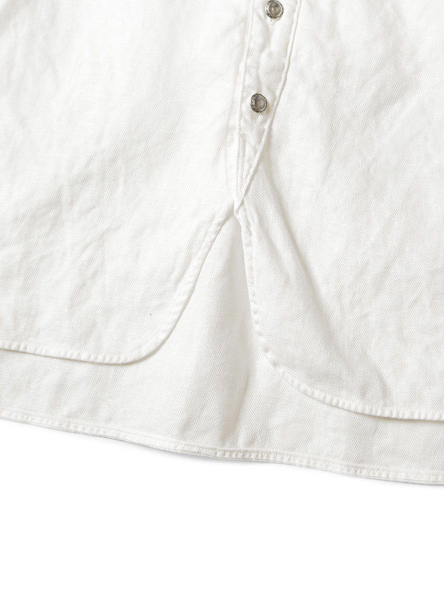 Kapital Gauze Linen Herringbone Stand Penny Shirt