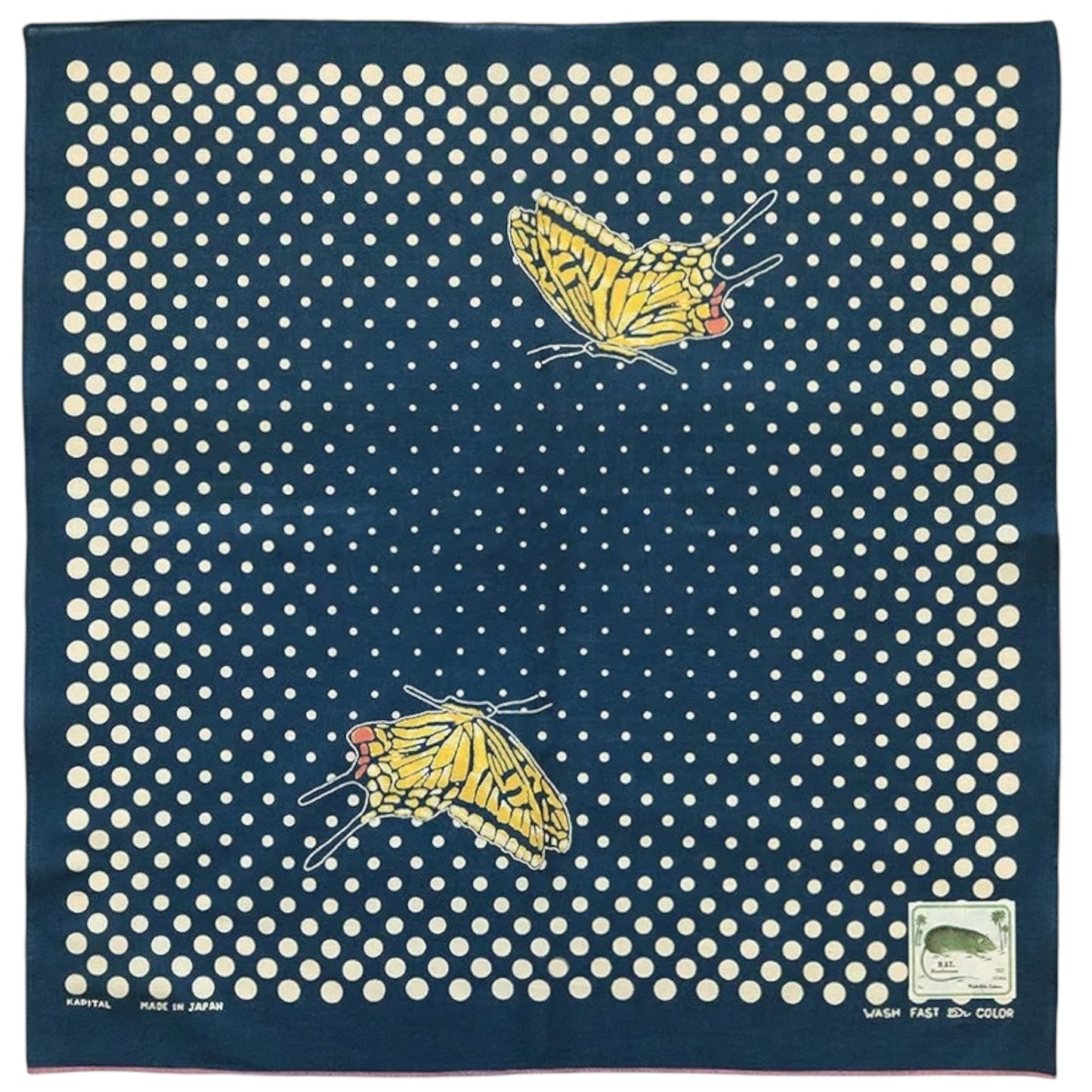 Kapital Fastcolor Selvedge Bandana (Coco Swallowtail)