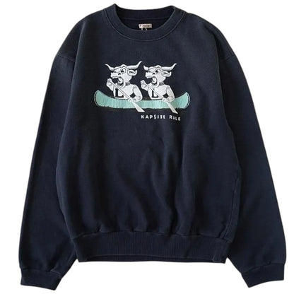 Kapital Fleece Crew Sweatshirt (`L` Longhorn Print)