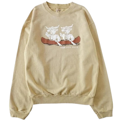 Kapital Fleece Crew Sweatshirt (`L` Longhorn Print)