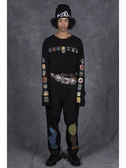 Kapital Jersey Crew Long Sleeve T-Shirt (Peckish & Kachina Print)