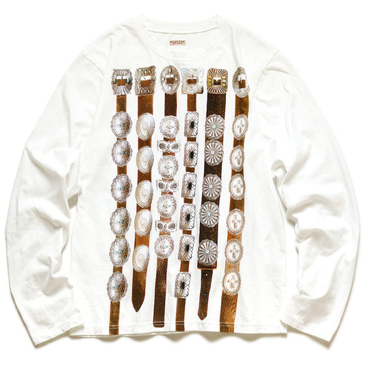Kapital Jersey Crew Long Sleeve T-Shirt (Curtain Concho Print)