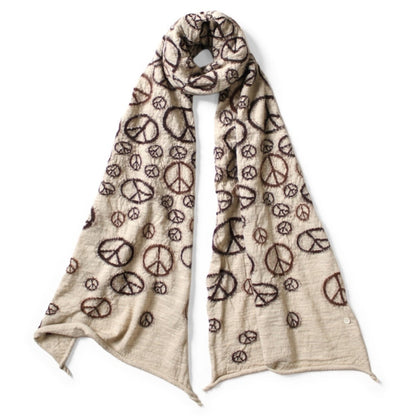 Kapital Felted Wool Peace Mark Happy Scarf