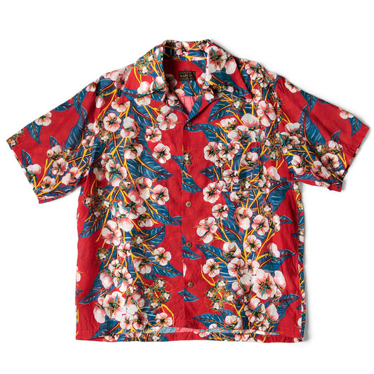 Kapital Silk Rayon Cotton Flower Pattern Wrangle Collar Aloha Shirt