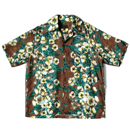 Kapital Silk Rayon Cotton Flower Pattern Wrangle Collar Aloha Shirt