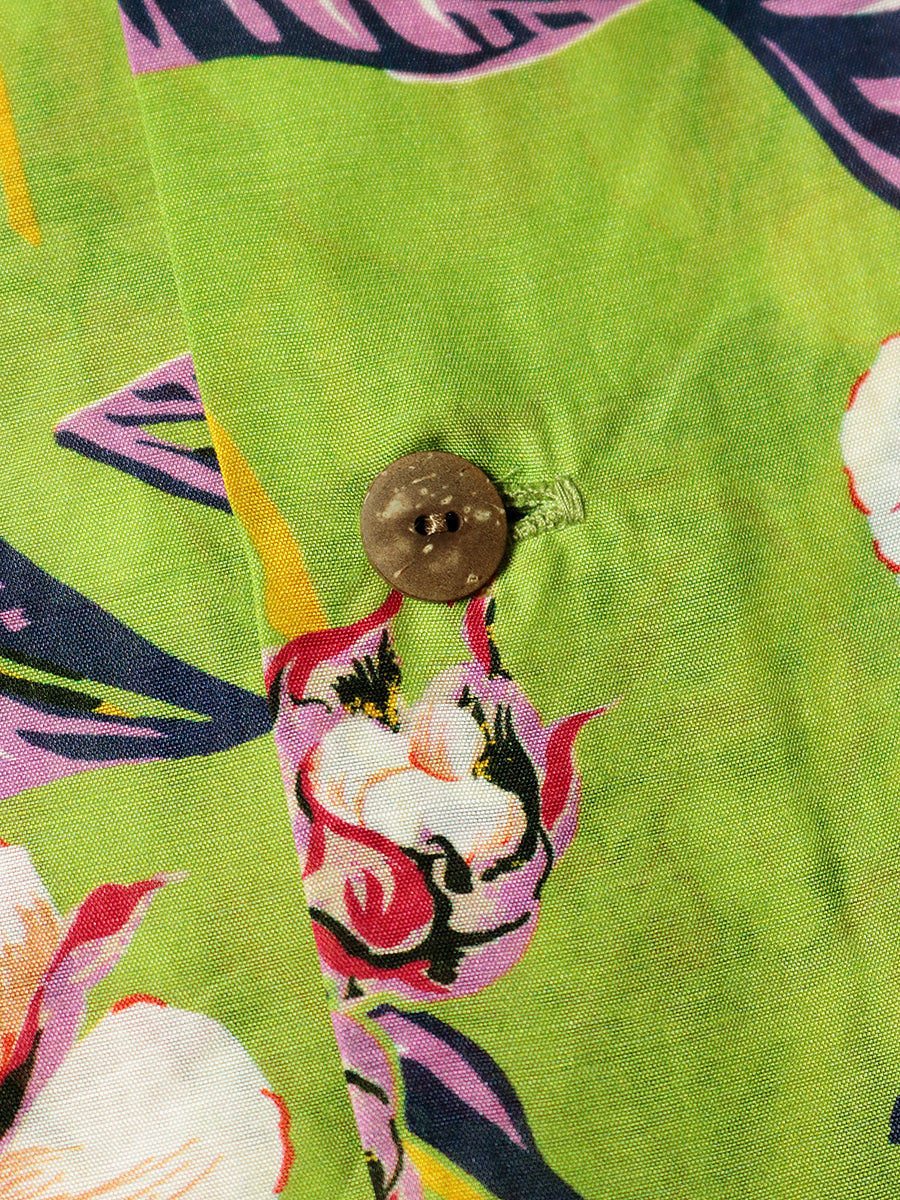Kapital Silk Rayon Cotton Flower Pattern Wrangle Collar Aloha Shirt