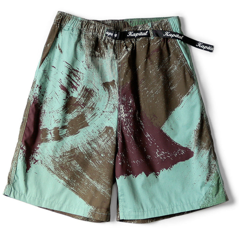Kapital Combed Burberry Brushed Camo Print Easy Shorts