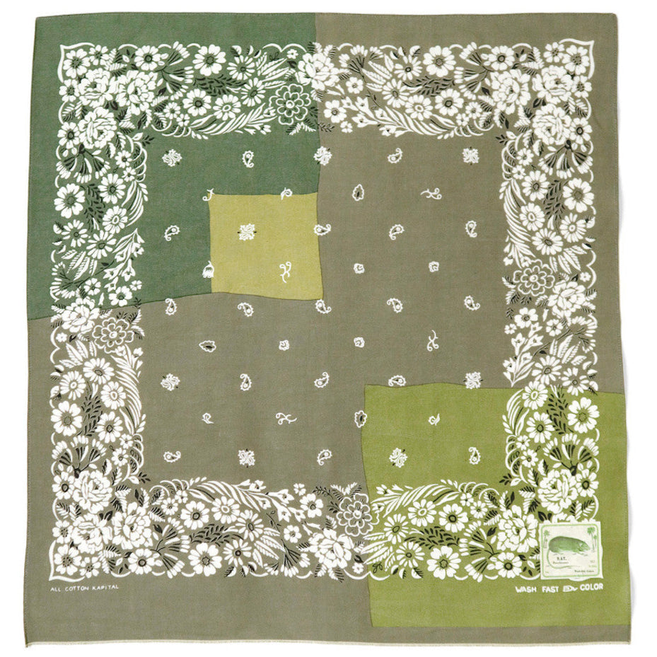 Kapital Fastcolor Selvedge Bandana (GARDEN Patchwork)