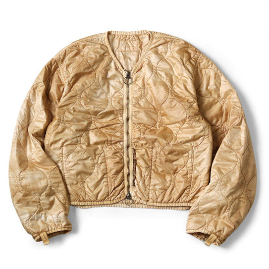 Kapital Nylon Quilted Unevenly Dyed Lined Cropped Bolero Jacket