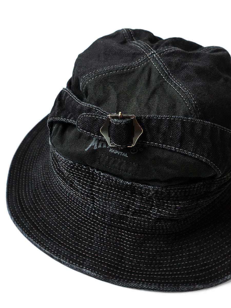 Kapital 11.5oz Black x Black Denim The Old Man & The Sea Hat