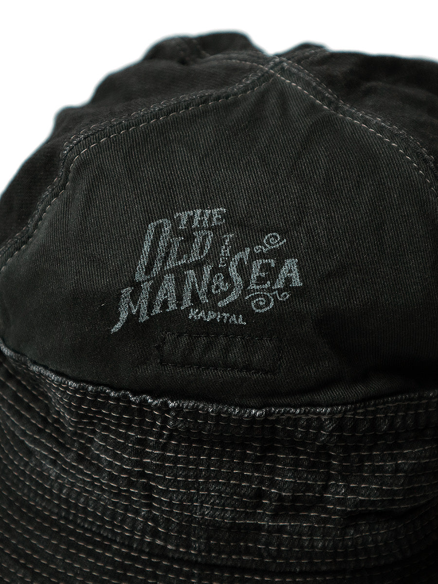 Kapital 11.5oz Black x Black Denim The Old Man & The Sea Hat