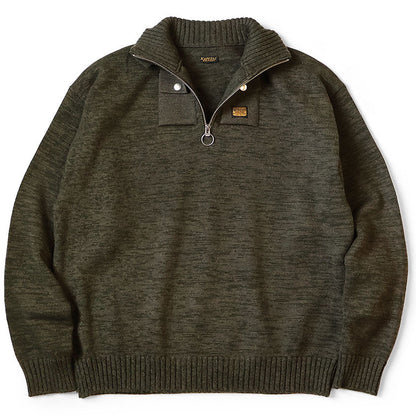 Kapital 8G Cotton Wool Nickel 4 Quarter Zip Sweater