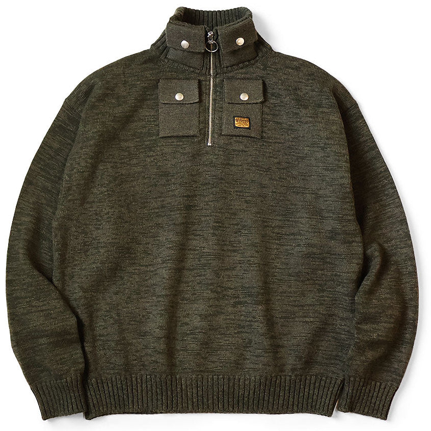 Kapital 8G Cotton Wool Nickel 4 Quarter Zip Sweater