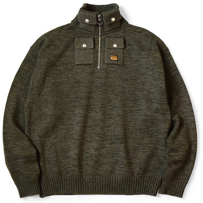 Kapital 8G Cotton Wool Nickel 4 Quarter Zip Sweater