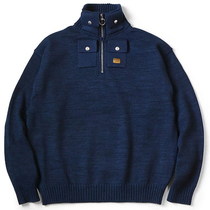 Kapital 8G Cotton Wool Nickel 4 Quarter Zip Sweater