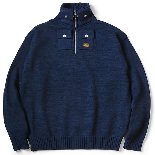 Kapital 8G Cotton Wool Nickel 4 Quarter Zip Sweater