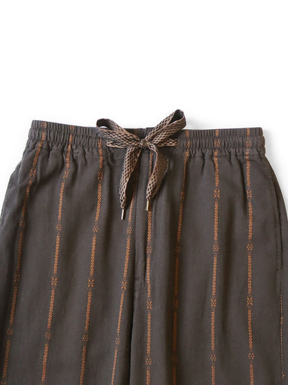 Kapital Cotton-Linen Siamese Stripe Easy Pants