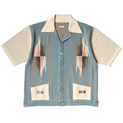 Kapital 12G Cotton Knit Chimayo Pattern Aloha Polo