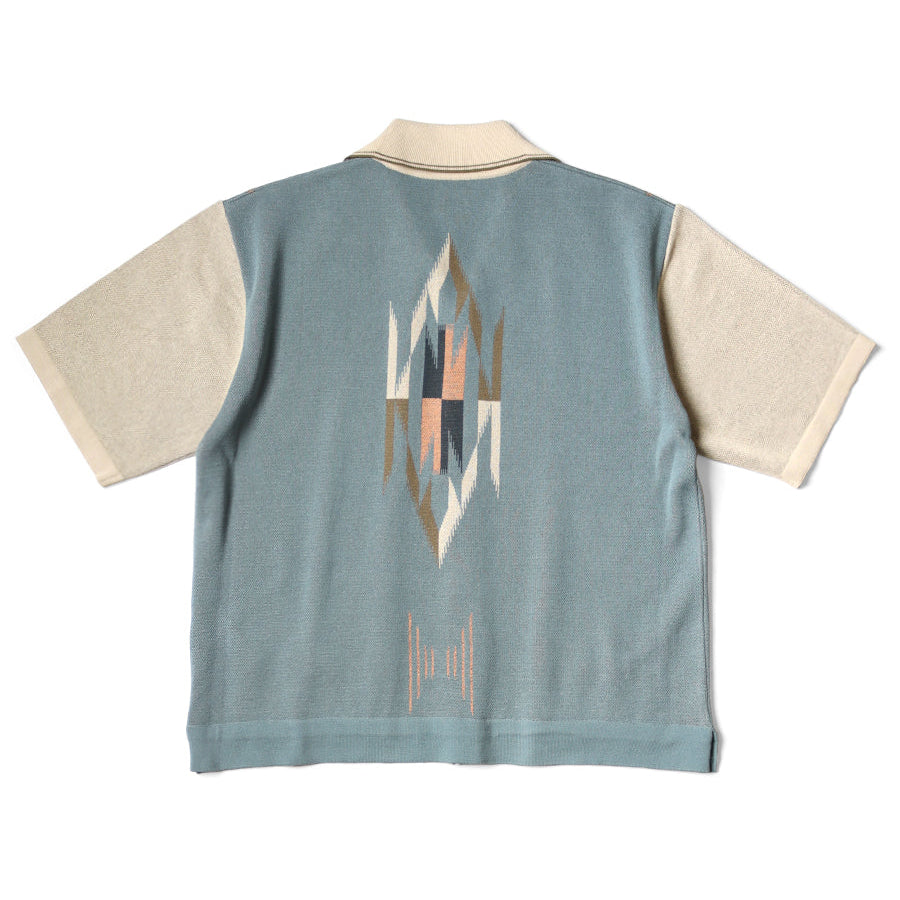 Kapital 12G Cotton Knit Chimayo Pattern Aloha Polo