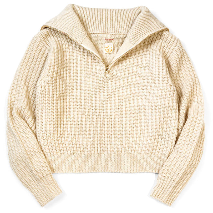 Kapital 3G Wool Ribbed Zip Up Pullover