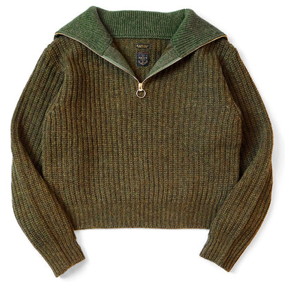 Kapital 3G Wool Ribbed Zip Up Pullover