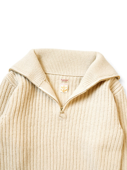 Kapital 3G Wool Ribbed Zip Up Pullover