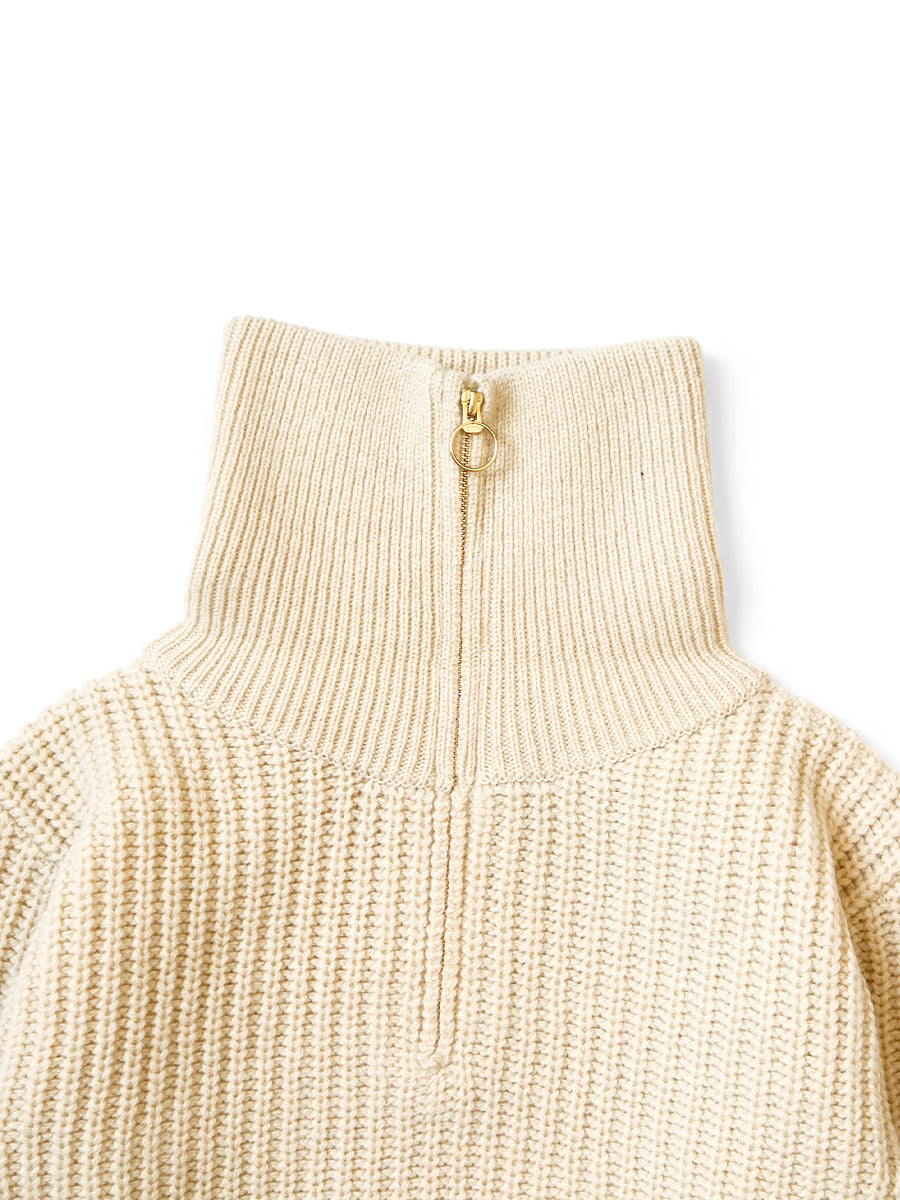 Kapital 3G Wool Ribbed Zip Up Pullover