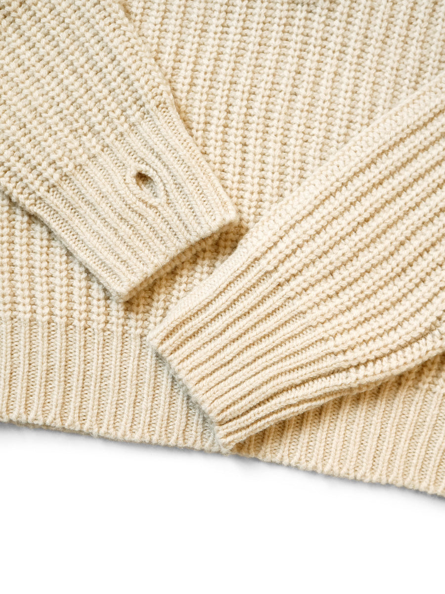 Kapital 3G Wool Ribbed Zip Up Pullover