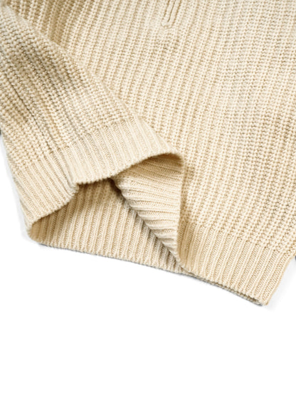 Kapital 3G Wool Ribbed Zip Up Pullover