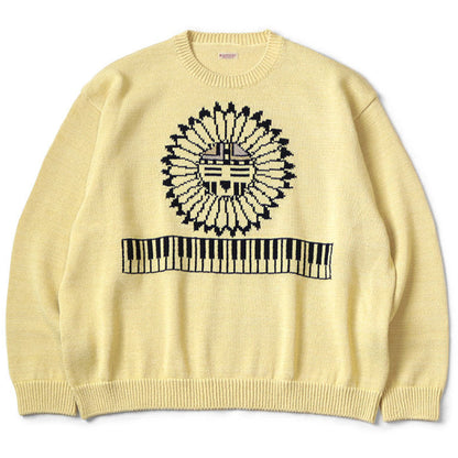 Kapital 5G Cotton Knit Piano & Sun Face Crew Sweater