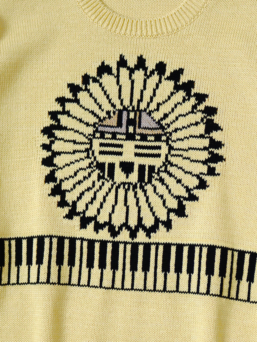 Kapital 5G Cotton Knit Piano & Sun Face Crew Sweater
