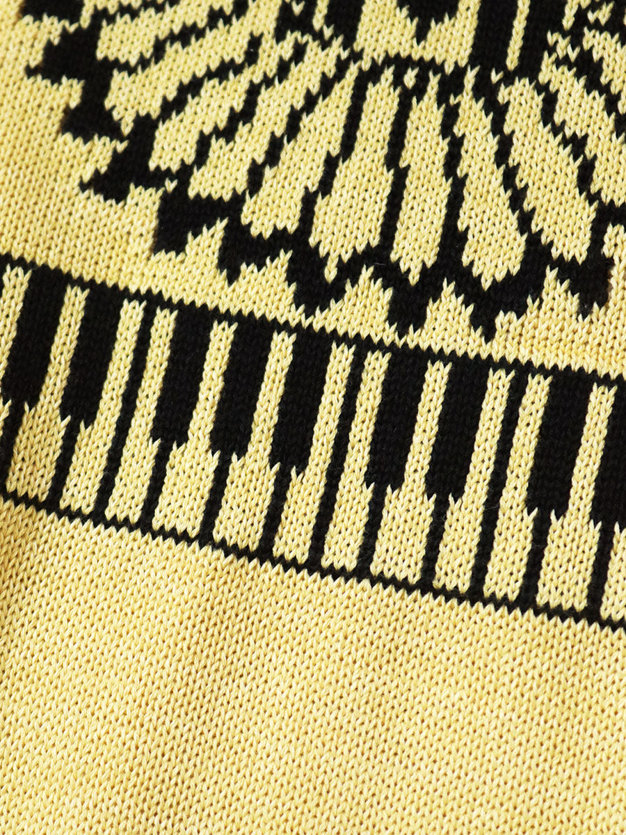 Kapital 5G Cotton Knit Piano & Sun Face Crew Sweater