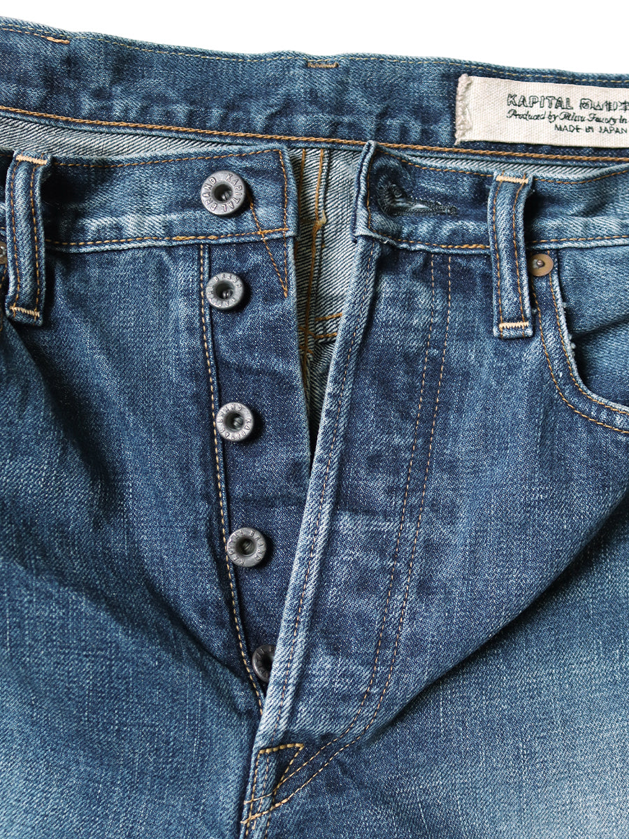 Kapital 13.5oz Zimbabwe Denim 5P Selvedge Wide Leg Monkey TH (Processed)