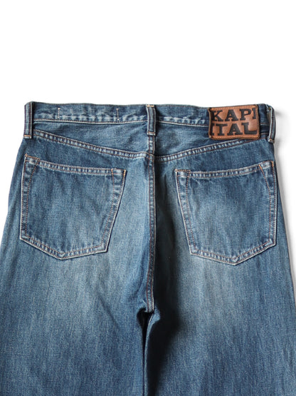 Kapital 13.5oz Zimbabwe Denim 5P Selvedge Wide Leg Monkey TH (Processed)