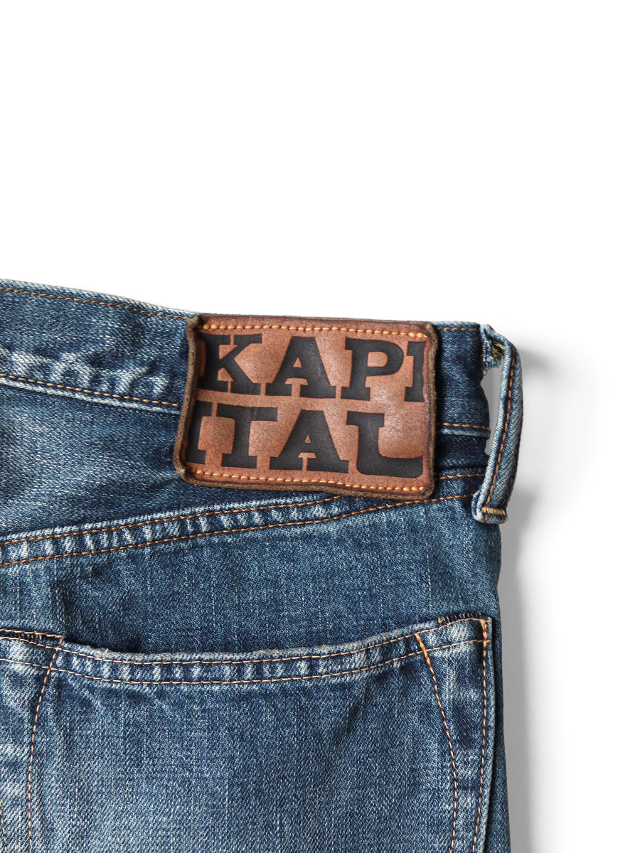 Kapital 13.5oz Zimbabwe Denim 5P Selvedge Wide Leg Monkey TH (Processed)