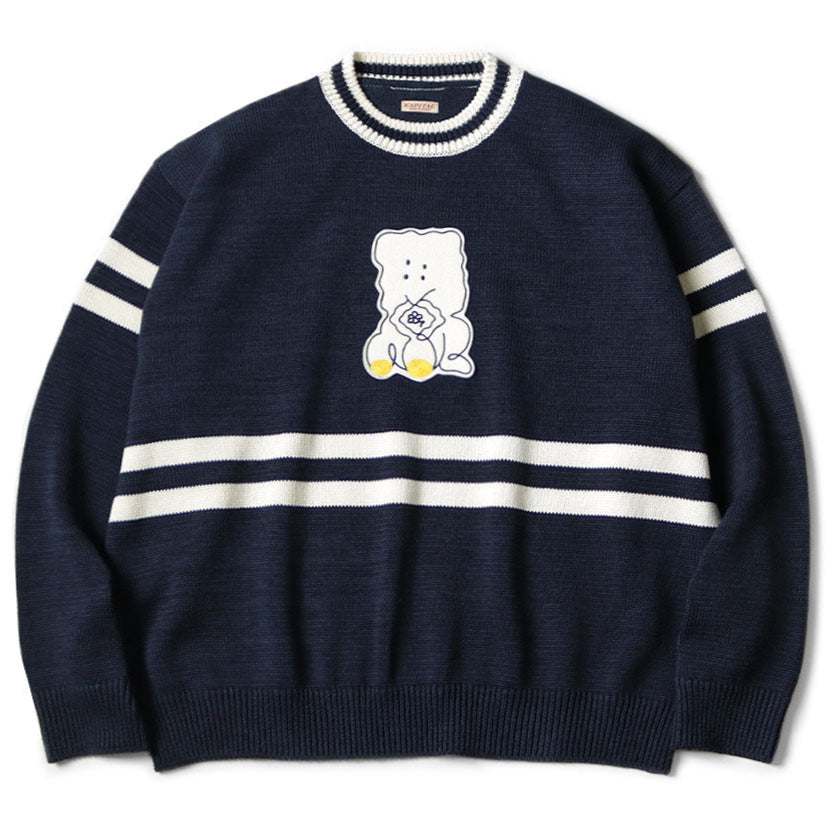 Kapital 5G Cotton Knit Peckish Rainbowy Ivy Crew Sweater