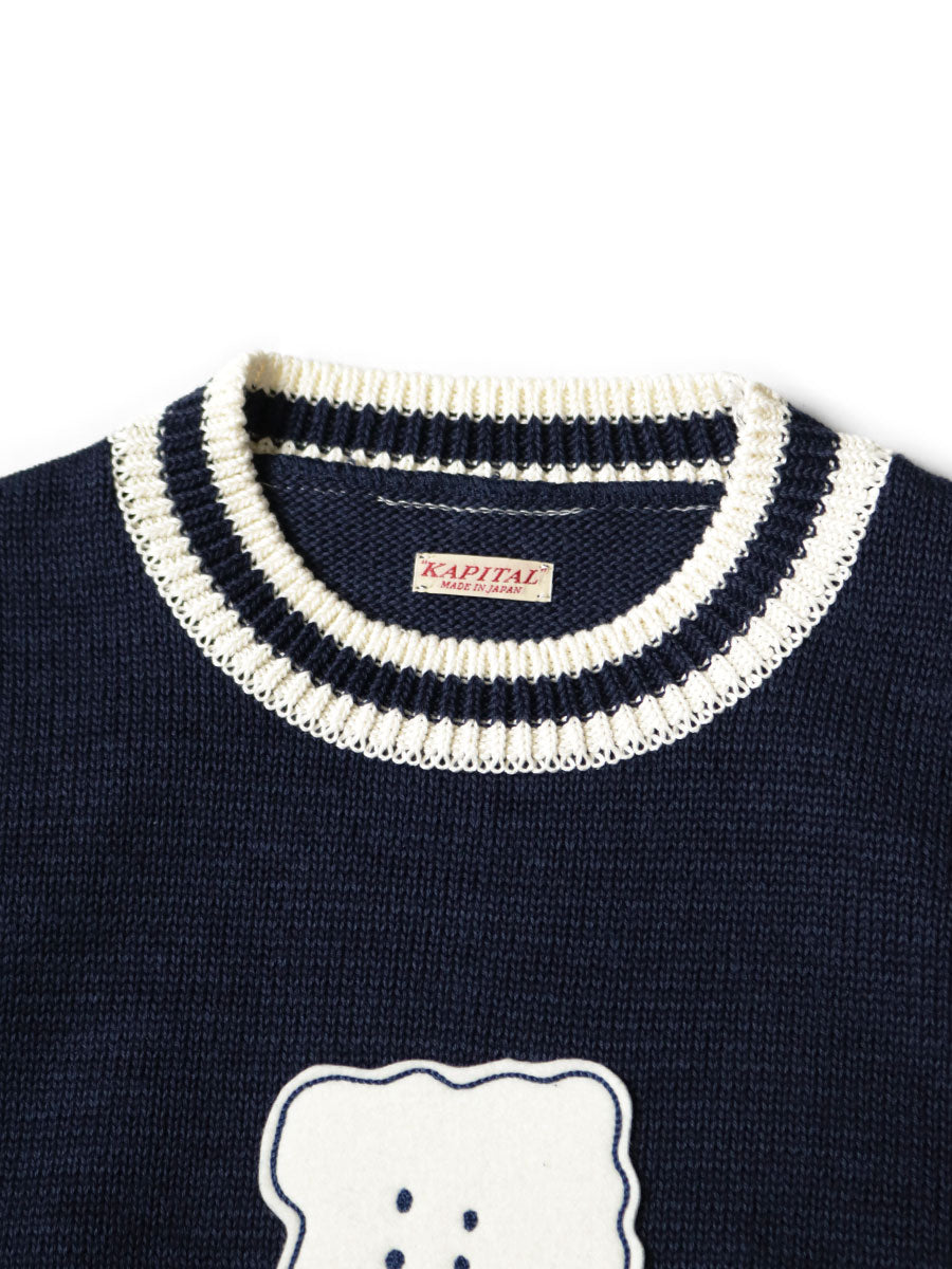 Kapital 5G Cotton Knit Peckish Rainbowy Ivy Crew Sweater