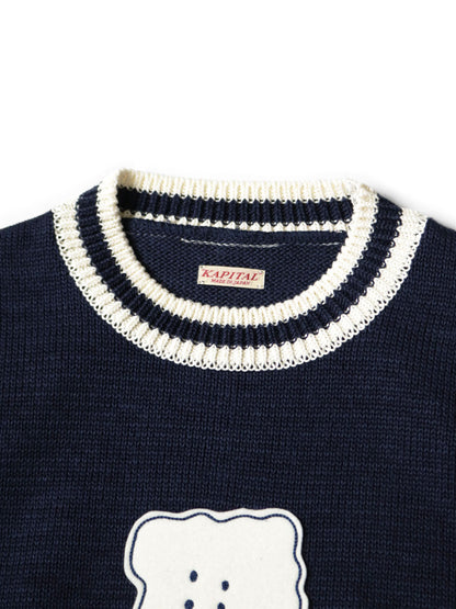 Kapital 5G Cotton Knit Peckish Rainbowy Ivy Crew Sweater